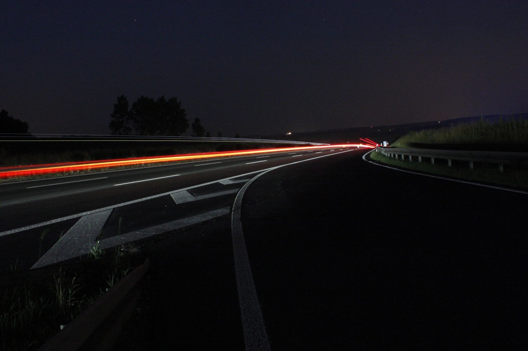 Concord Car Accident Lawyer takes photograph of New Hampshire highway at night